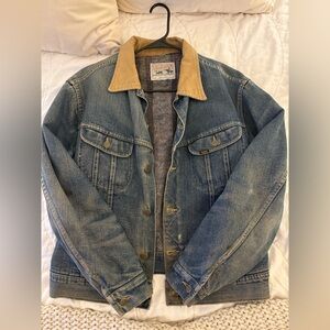 Lee Blue Denim Jacket with Tan Corduroy Collar